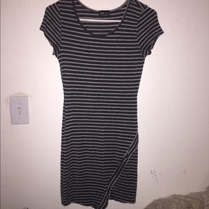 Black & grey stripped dress